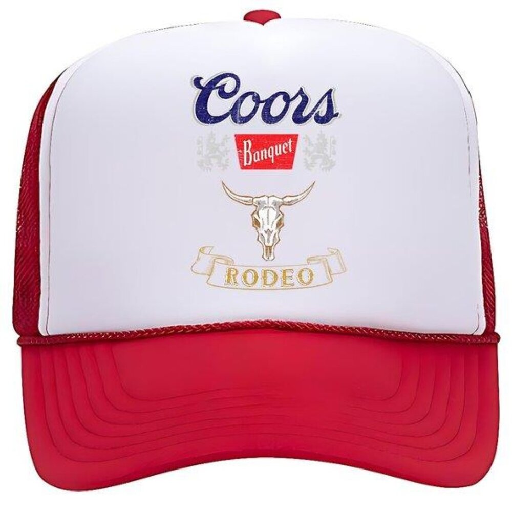 Retro Vintage Style 80s Coors Rodeo Banquet Foam Trucker Mesh Western Cowboy Hat